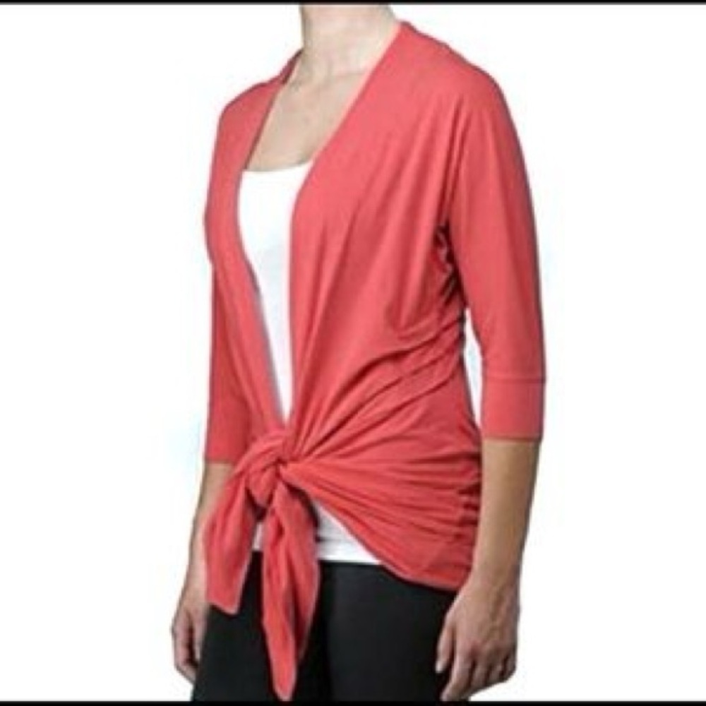 Lululemon Namaste Half-Sleeve Tie-Front Cardigan Coral Pink Size 4